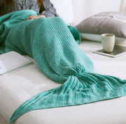 Knitted mermaid tail blanket, view 4 - MRSLM