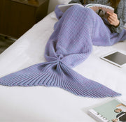 Knitted mermaid tail blanket, view 3 - MRSLM