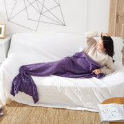 Knitted mermaid tail blanket, view 2 - MRSLM