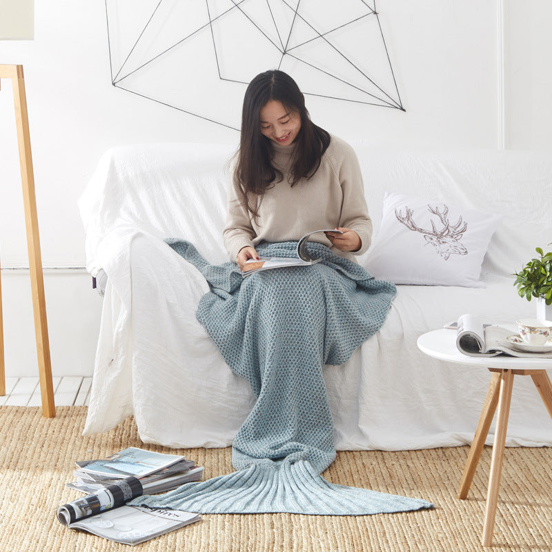 Knitted mermaid tail blanket, view 10 - MRSLM