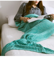 Knitted mermaid tail blanket, view 8 - MRSLM