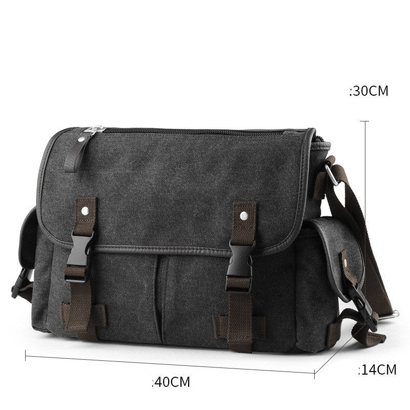canvas messenger bag, view 2 - MRSLM