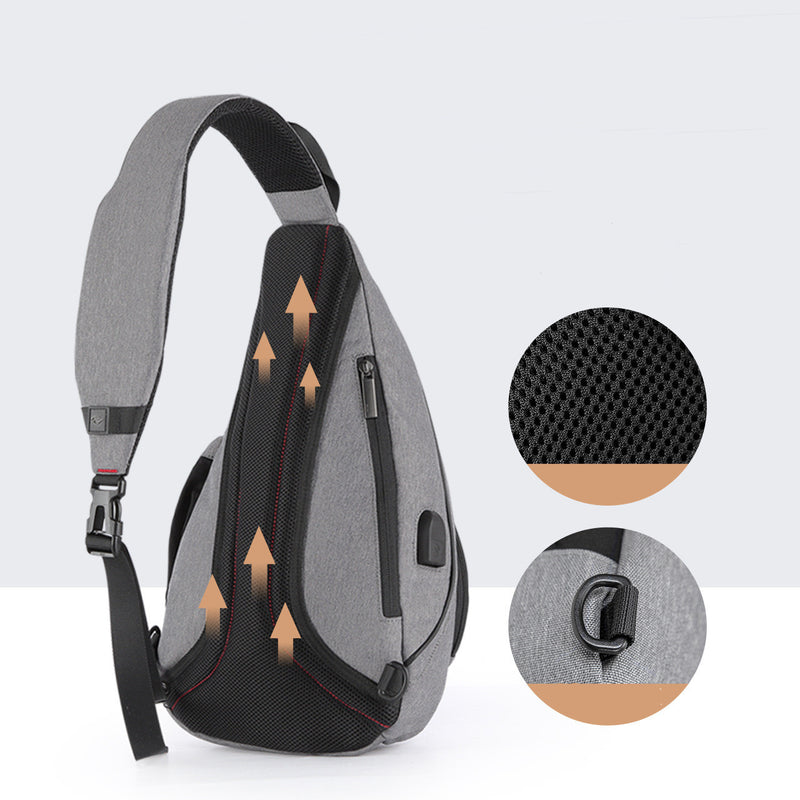 men's triangle messenger bag, view 3 - MRSLM