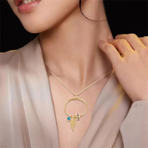 circle pendant necklace, view 5 - MRSLM