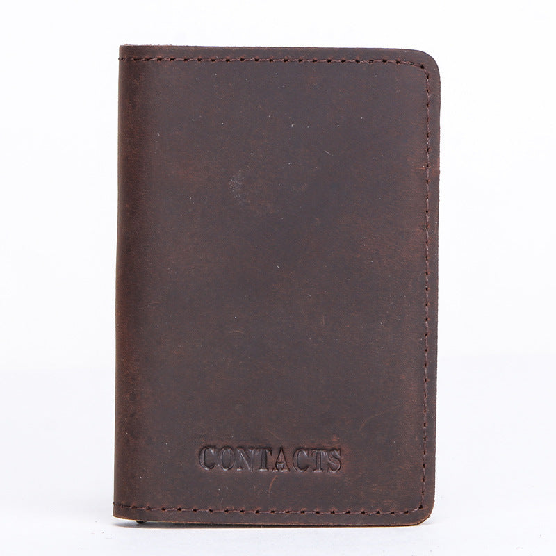 tri-fold cowhide card holder, view 3 - MRSLM