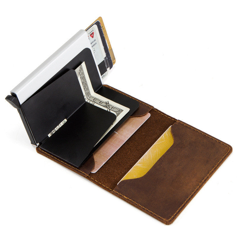 tri-fold cowhide card holder, view 5 - MRSLM