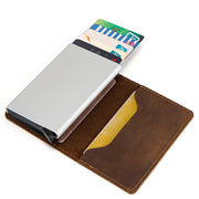 tri-fold cowhide card holder, view 4 - MRSLM