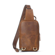 crazy horse leather chest bag, view 6 - MRSLM