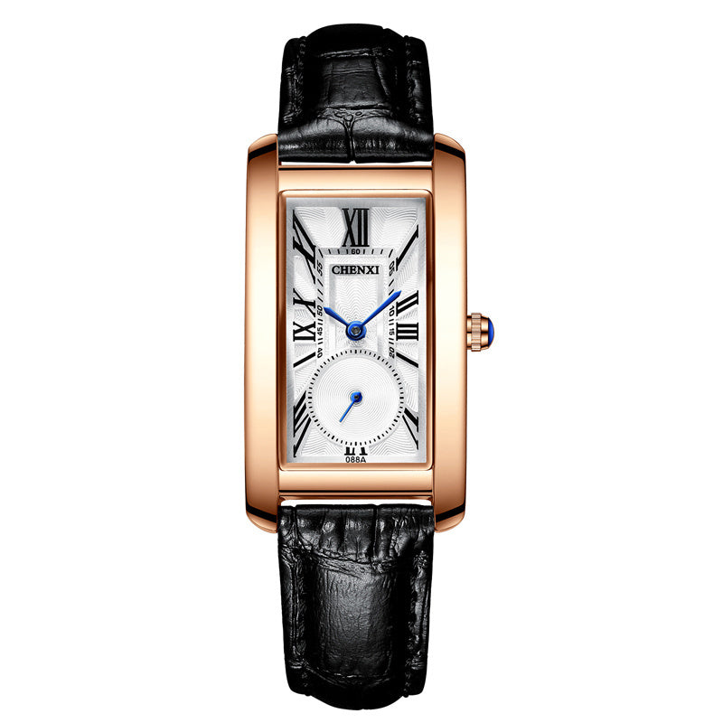 Women's rectangle quartz watch, view 2 - MRSLM