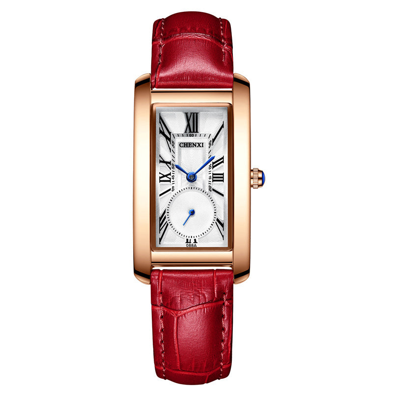 Women's rectangle quartz watch, view 3 - MRSLM
