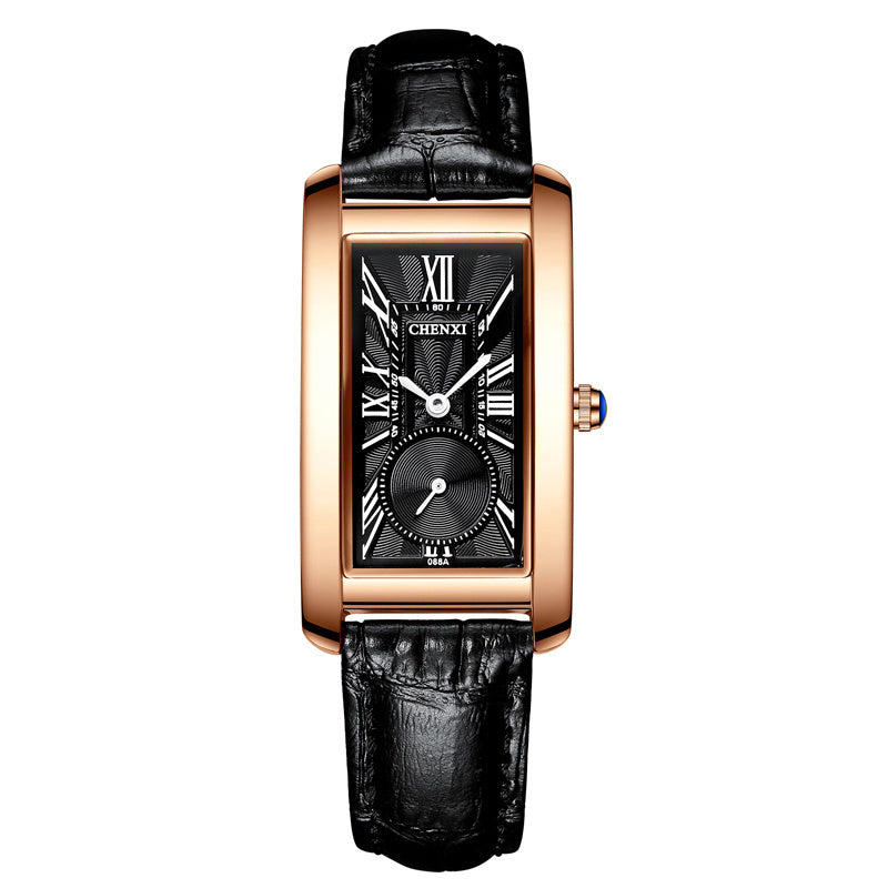 Women's rectangle quartz watch, view 4 - MRSLM