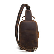 crazy horse leather chest bag, view 3 - MRSLM