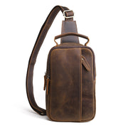 crazy horse leather chest bag, view 5 - MRSLM