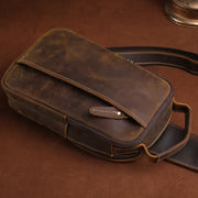 crazy horse leather chest bag, view 2 - MRSLM