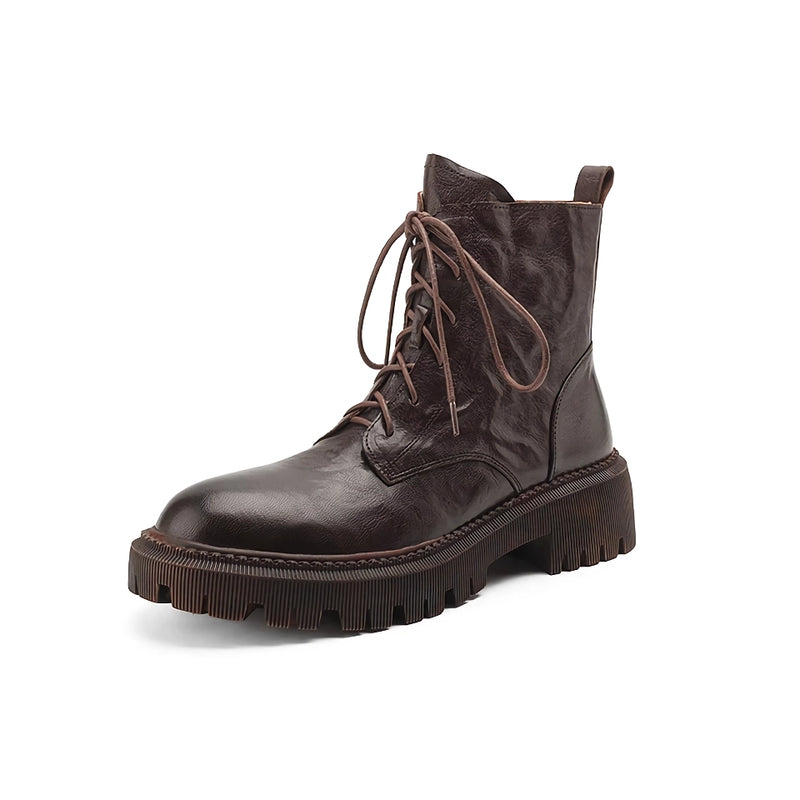 high heeled lace-up ankle boots for women, view 3 - MRSLM