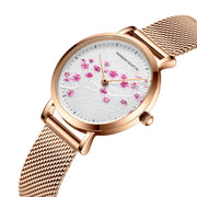 rose gold plum blossom ladies watch, view 5 - MRSLM