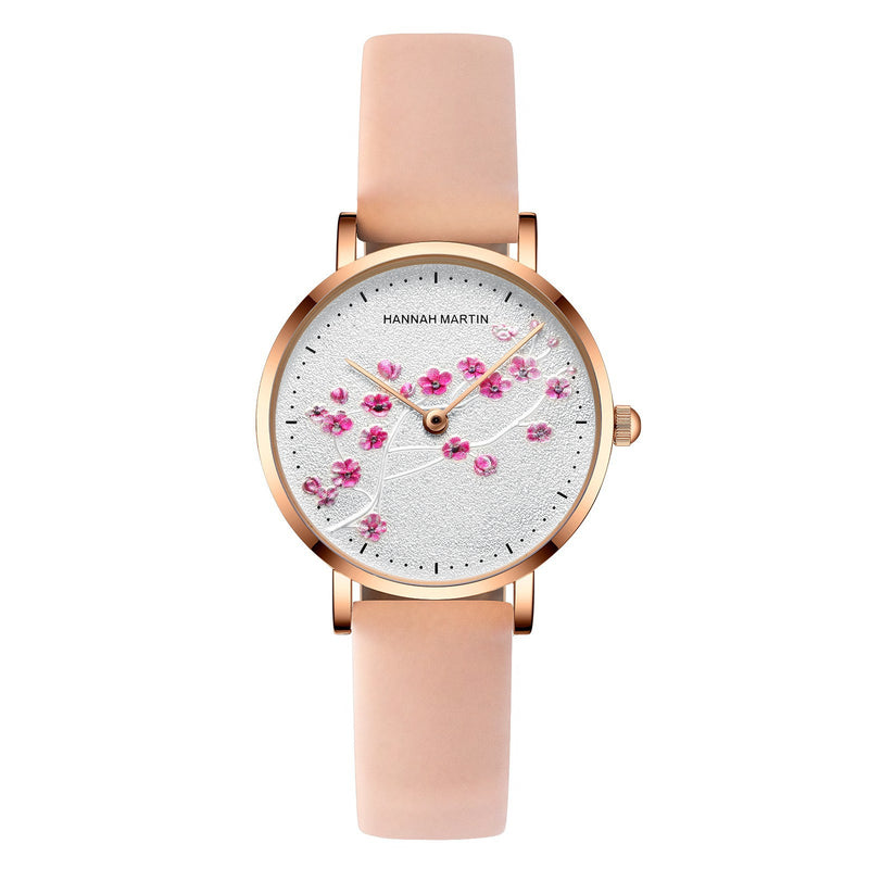 rose gold plum blossom ladies watch, view 6 - MRSLM