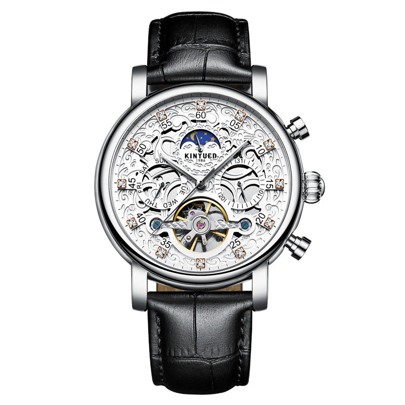 business leather mechanical watch, view 4 - MRSLM