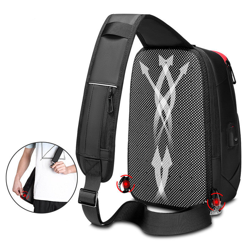 men's waterproof shoulder messenger bag, view 5 - MRSLM