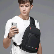 men's waterproof shoulder messenger bag, view 3 - MRSLM