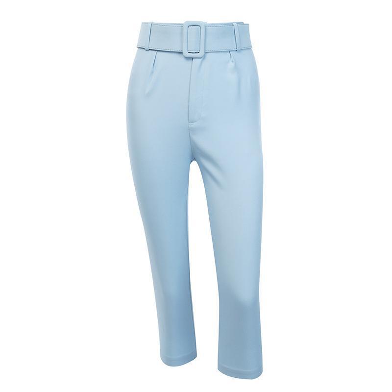 slim-fit high-waist lace-up casual pants, view 2 - MRSLM