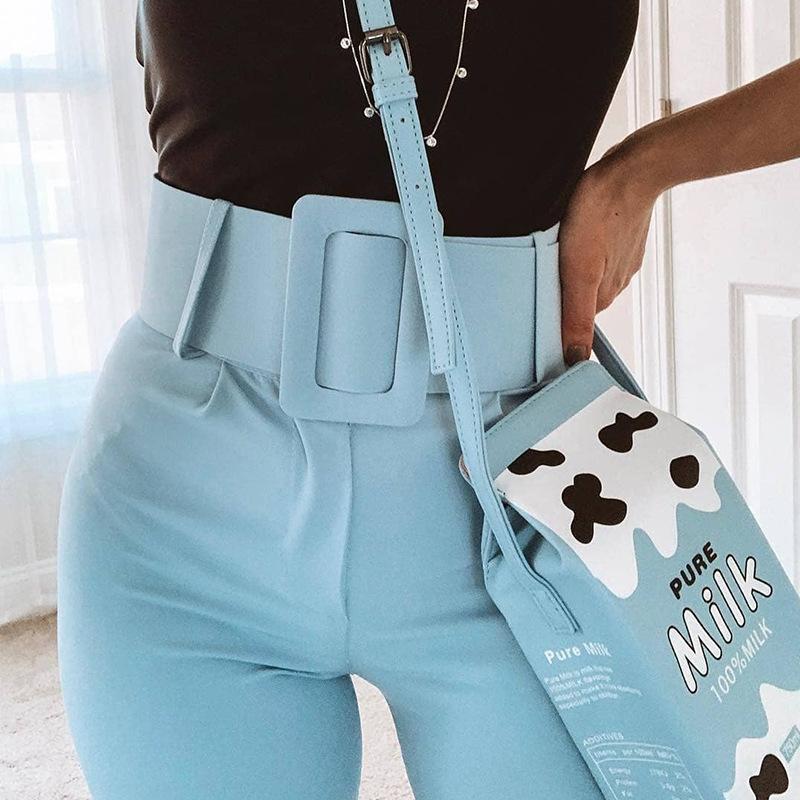 slim-fit high-waist lace-up casual pants, view 5 - MRSLM