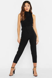 slim-fit high-waist lace-up casual pants, view 6 - MRSLM