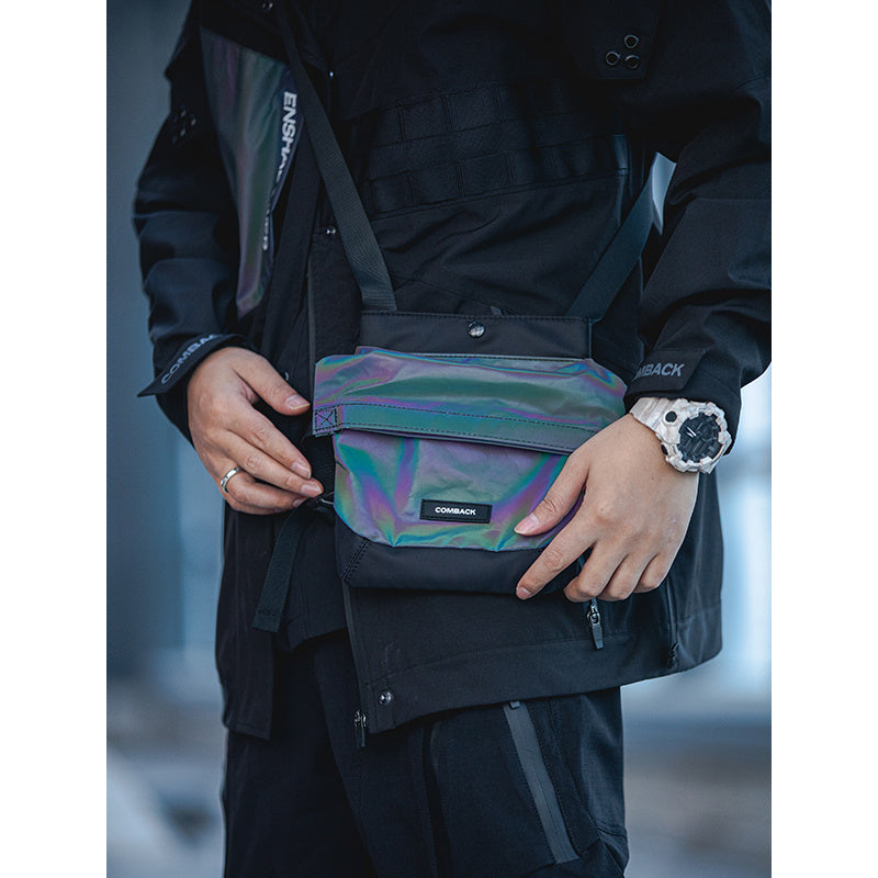 Trendy Brand Function Colorful Reflective Shoulder Bag Messenger Bag