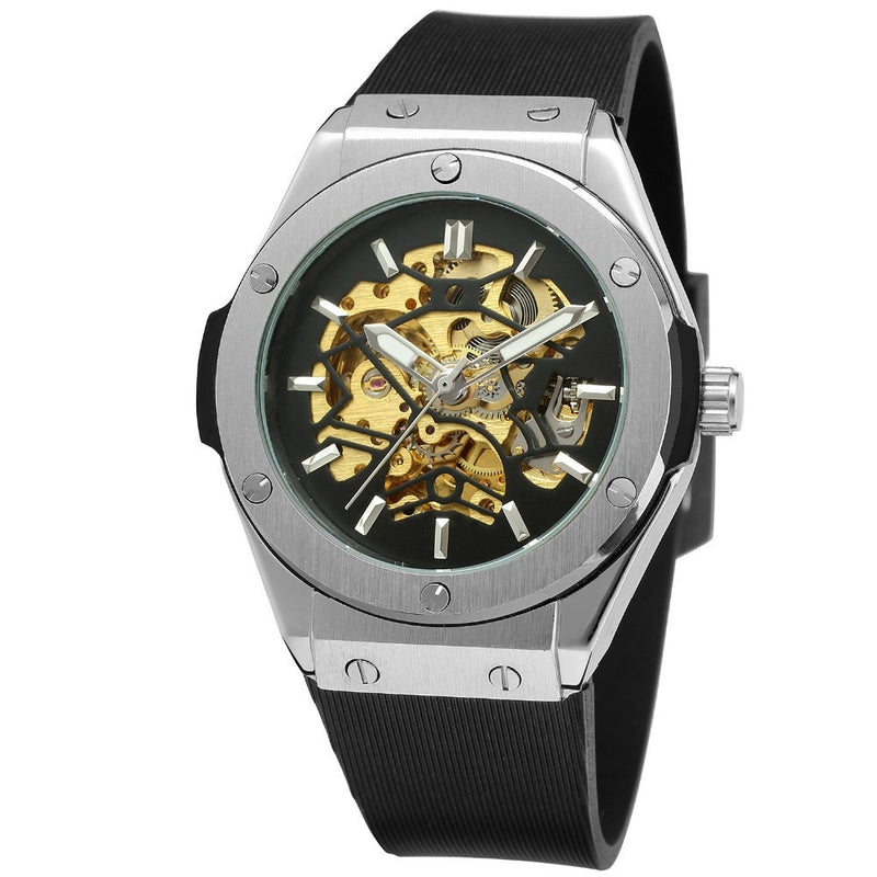 Men's casual hollow mechanical watch, view 6 - MRSLM