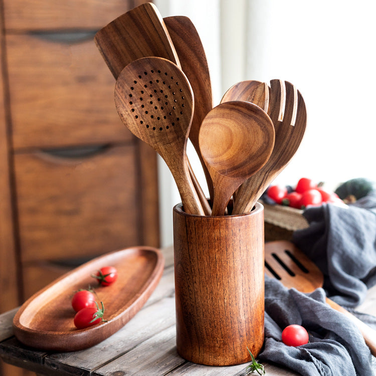 wooden spatula set, view 2 - MRSLM