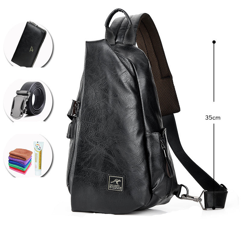men's pu crossbody chest bag, view 6 - MRSLM