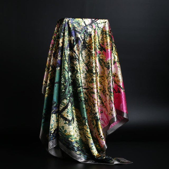 Leopard print square scarf, view 21 - MRSLM