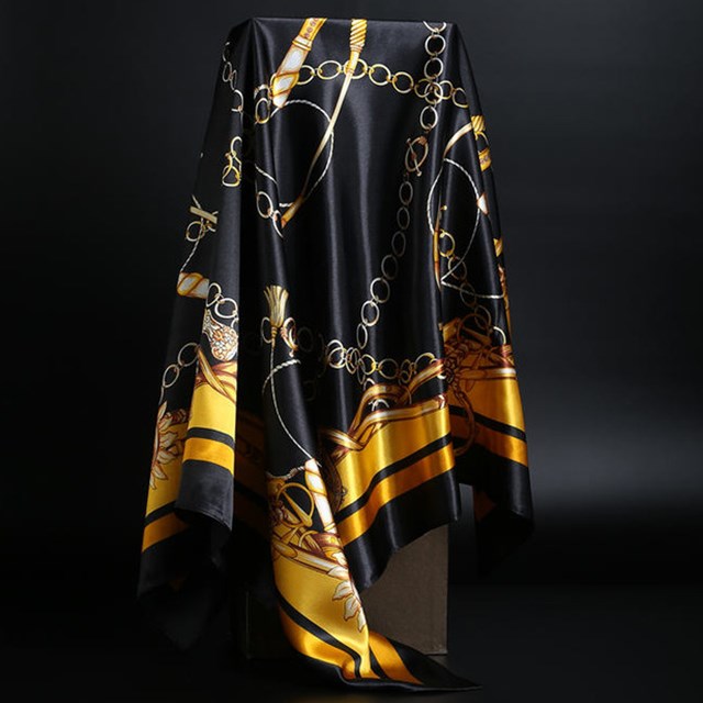 Leopard print square scarf, view 5 - MRSLM