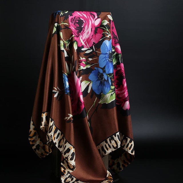 Leopard print square scarf, view 11 - MRSLM