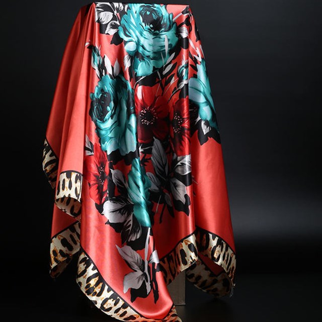 Leopard print square scarf, view 15 - MRSLM