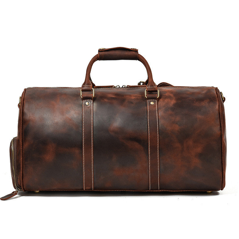 crazy horse leather duffel bag, view 3 - MRSLM