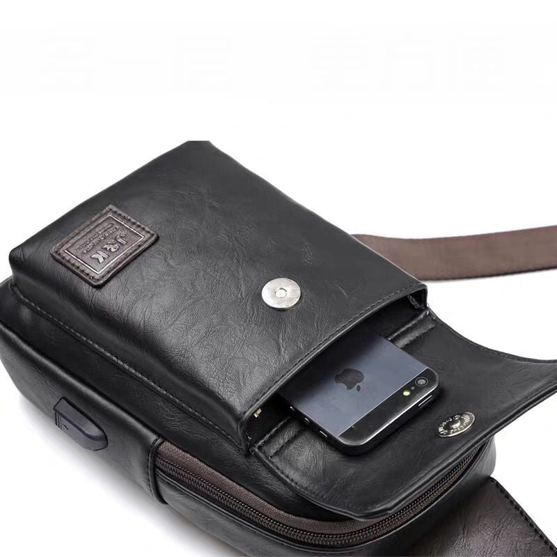 men's retro PU shoulder messenger bag, view 4 - MRSLM