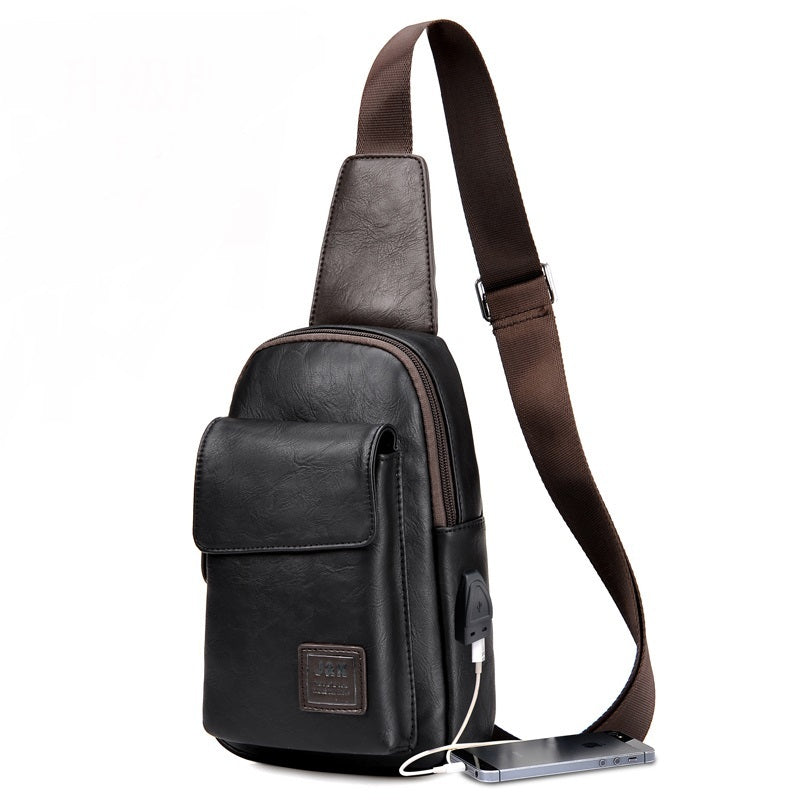 men's retro PU shoulder messenger bag, view 2 - MRSLM