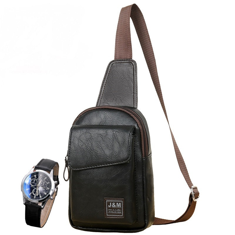 men's retro PU shoulder messenger bag, view 3 - MRSLM