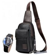 men's retro PU shoulder messenger bag, view 6 - MRSLM