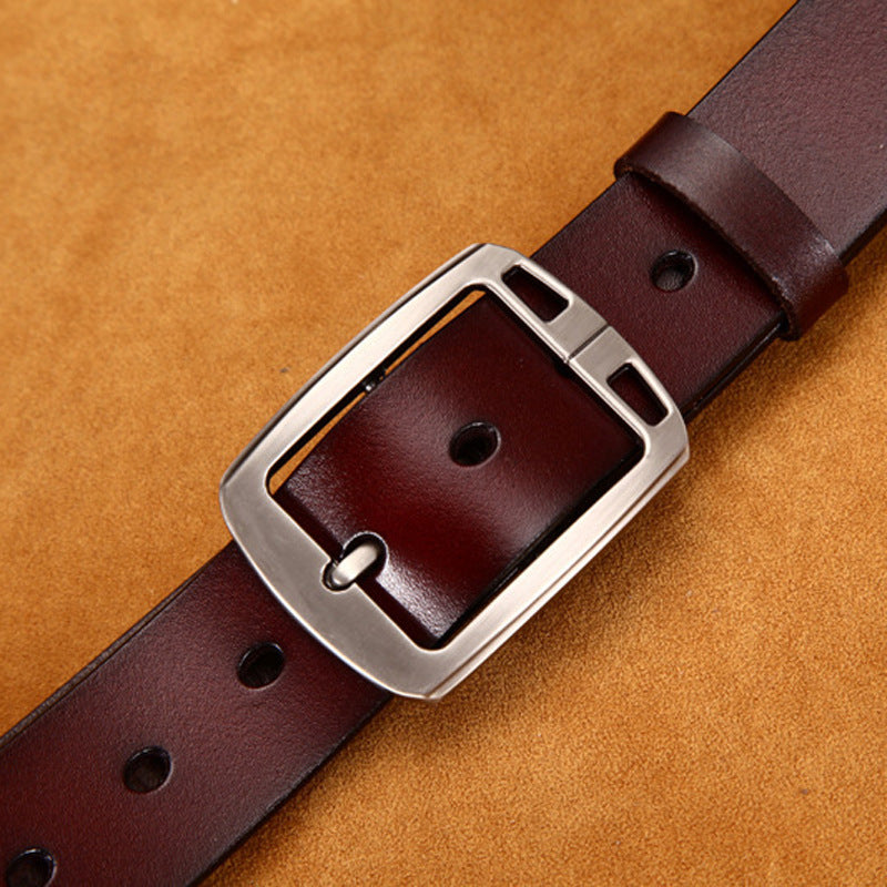 men's vintage cowhide jean belt, view 5 - MRSLM
