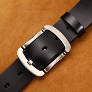 men's vintage cowhide jean belt, view 3 - MRSLM