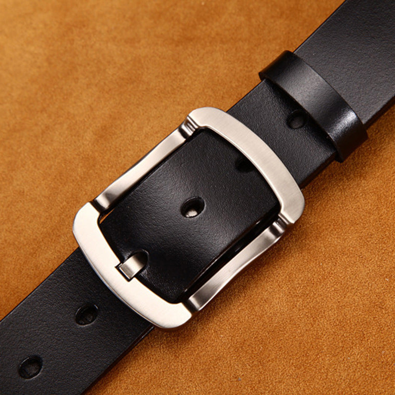 men's vintage cowhide jean belt, view 3 - MRSLM
