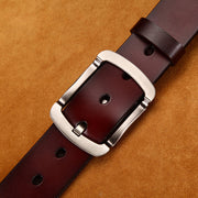 men's vintage cowhide jean belt, view 9 - MRSLM