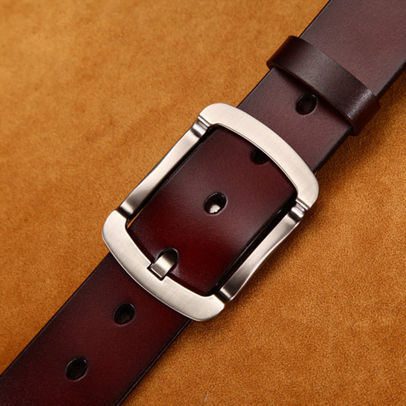men's vintage cowhide jean belt, view 9 - MRSLM