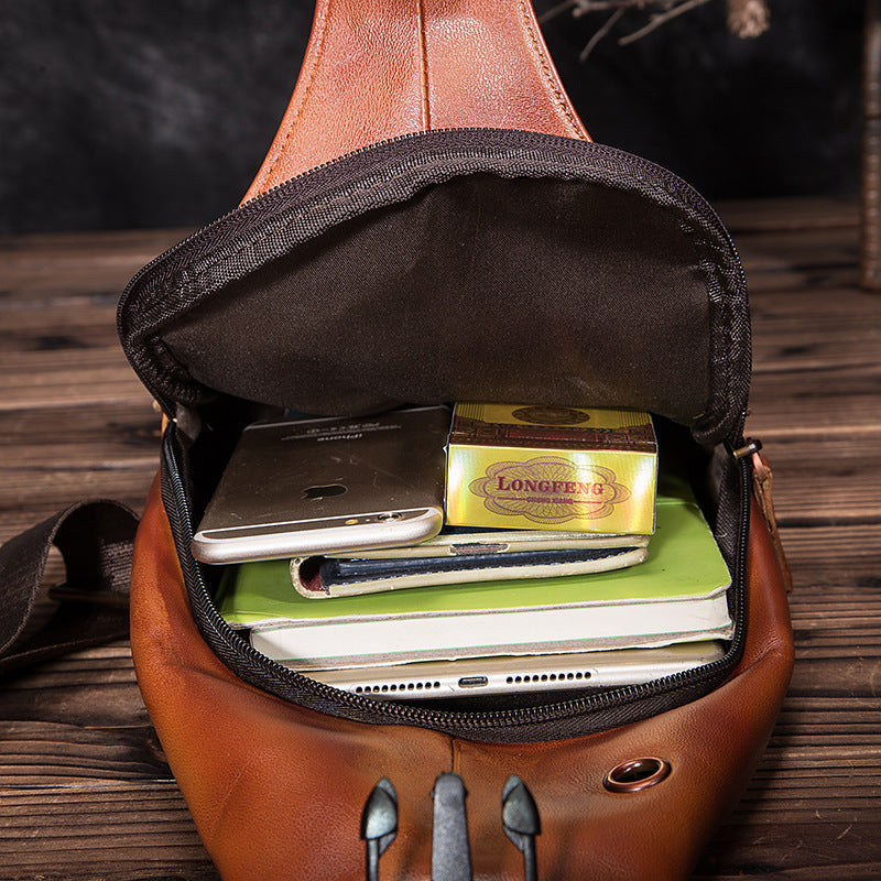 cowhide chest bag, view 4 - MRSLM