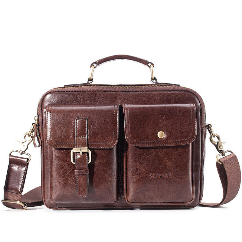 men's cowhide messenger briefcase - MRSLM