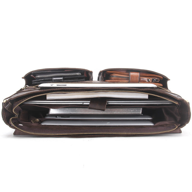 men's leather business briefcase, view 4 - MRSLM