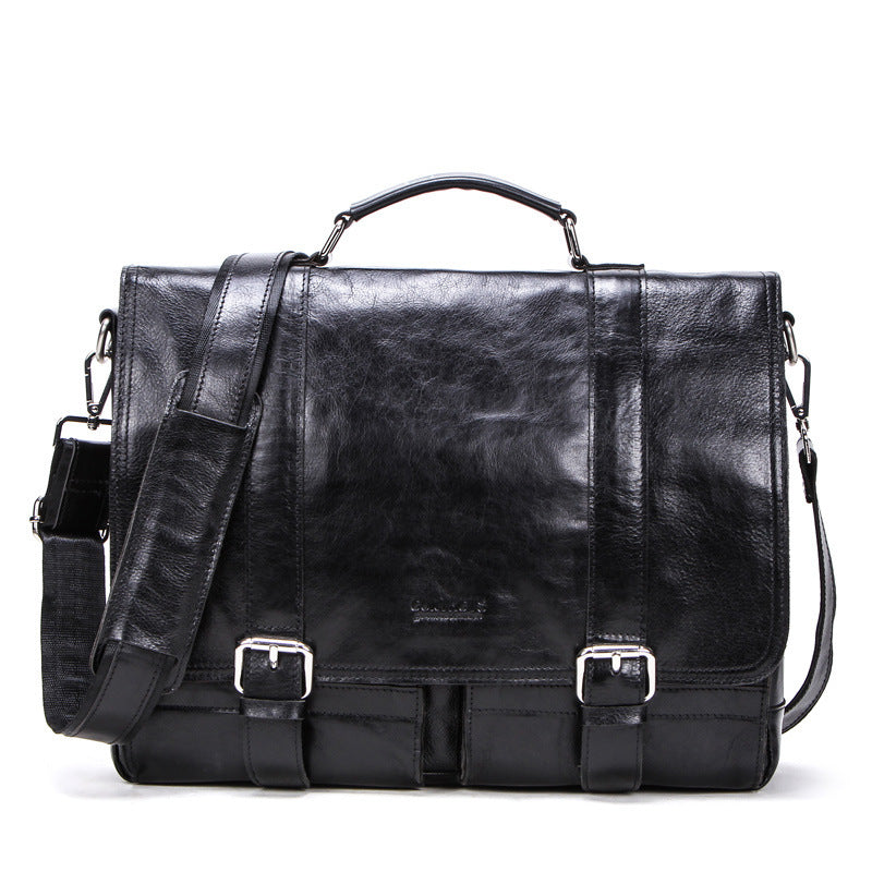 men's leather business briefcase, view 3 - MRSLM