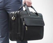men's cowhide leather business bag, view 5 - MRSLM